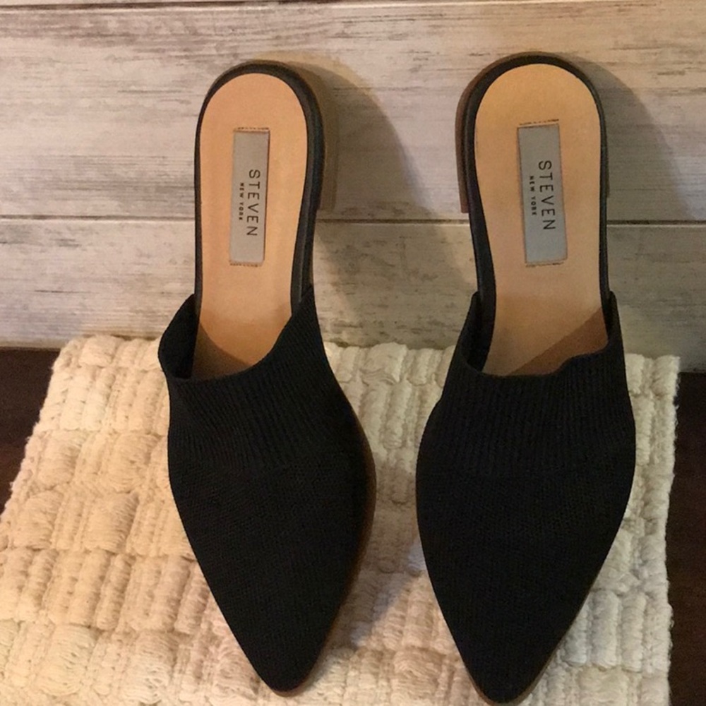 Steven New York Valdez Knit Black Mules